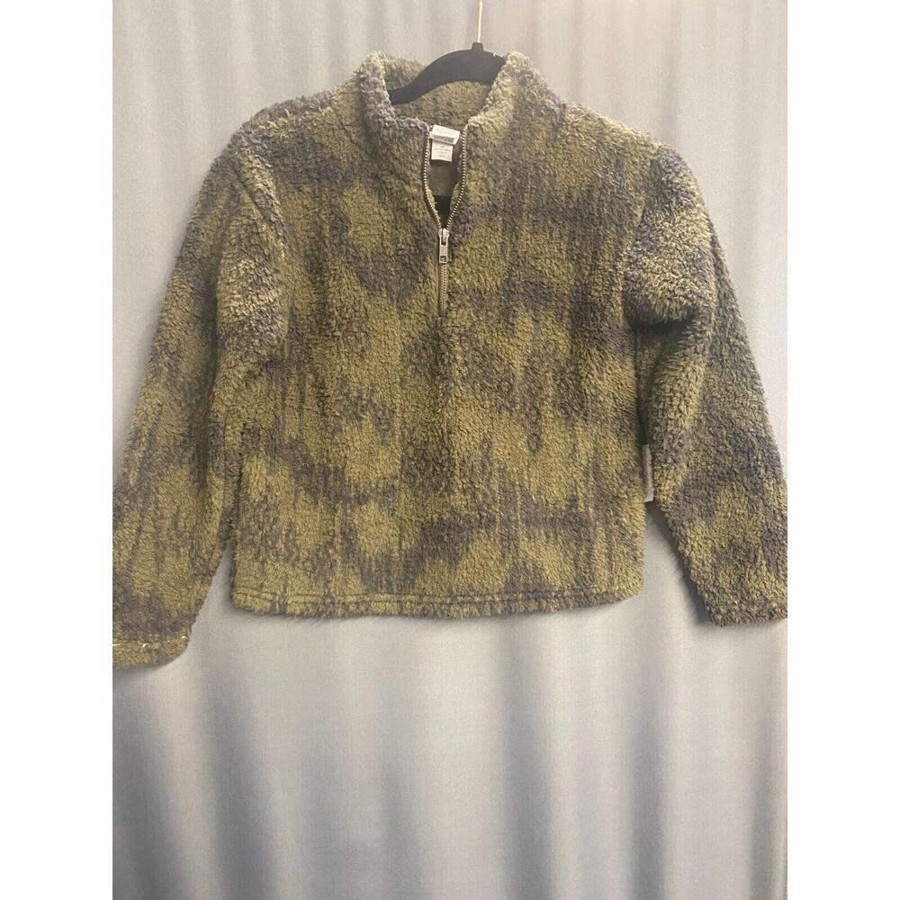 Melrose and Market Jacket Boys Medium Green Fleece Long Sleeve 1/4 Zip Casual C6
